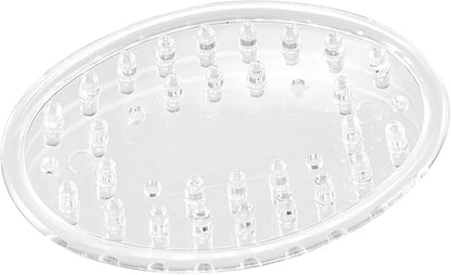 iDesign Plastic Soap Saver, Holder Tray for Bathroom Counter, Shower, Kitchen, 0.5" x 2.25" x 3.25", Set of 2, Clear
