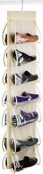 Hanging 14 Pocket Beige Shoe Organizer