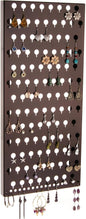 Angelynn's Wall Mounted Earring Holder Organizer Display for Small and Medium Women Post Stud Dangle Pierced Earrings, Hanging Closet Jewelry Storage Rack, Michelle Rubbed Bronze 9" x19 3/4"