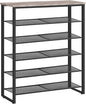 HOOBRO Shoe Rack, 6-Tier Shoe Organizer, for 18-24 Pairs of Shoes, Large Capacity Shoe Storage Shelf, for Entryway, Closet, Hallway, Dorm Room, Industrial, Greige and Black BG67XJ01G1