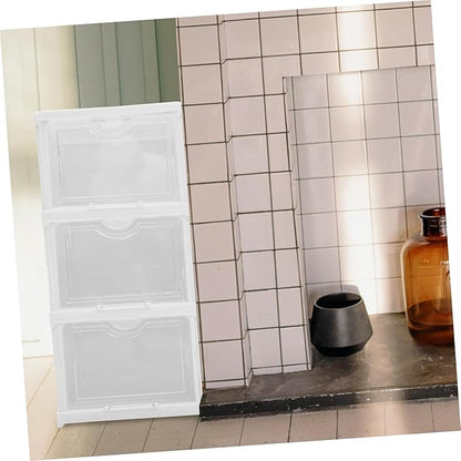 Garneck Shoe Boxes Stackable Lids Storage Organizer Box for Shoes Material Bins for Organization