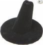 Plymor Black Velvet Ring Finger Display, Single on Round Base, 2" W x 2" D x 1.25" H (Pack of 6)