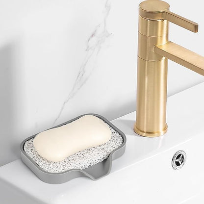 4 Pack Soap Holder Pad，Soap Holder for Kitchen & Bathroom，White Non-Slip Soap Lifting Pads for Soap Dish