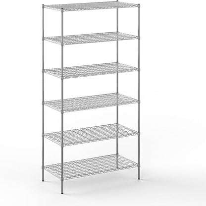 24" Deep x 48" Wide x 96" Height Wire Shelving Kit | 6-Tier | NSF Commercial Storage Rack Unit