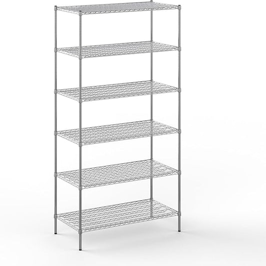 24" Deep x 48" Wide x 96" Height Wire Shelving Kit | 6-Tier | NSF Commercial Storage Rack Unit