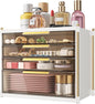 Aveniee 4 Drawers Makeup Organizer- Bathroom Organizers and Storage, Plastic Bins Countertop Perfume Vanity Desk Organization for Cosmetic, Skincare, Face Mask, Jewelry, Gold