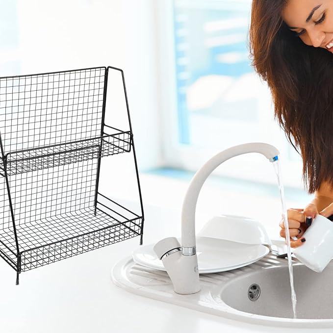 CALLARON Water Cup Organizer Double Design for Efficient Draining and Display for Home Kitchen and Dining for Tea and Coffee Cups