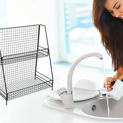 CALLARON Water Cup Organizer Double Design for Efficient Draining and Display for Home Kitchen and Dining for Tea and Coffee Cups
