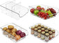 4 Pack Pantry Organizers,Clear Plastic Organizer Bins for Kitchen,Fridge,Drawer Organization and Storage,3 compartment Snack Containers for Spice Packets,Tea bag