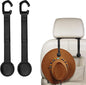 2-Pack Magnetic Cowboy Hat Holder for Truck, Leather Hat Rack Clip for Car Headrest, Travel Hat Hanger Organizer, Strong Grip Keeps Shape, Space-Saving Car Accessories ﻿