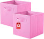 ShellKingdom Storage Bins, Foldable Fabric Storage Cubes And Cloth Storage Organizer Drawer For Closet And Toys Storage, 13 X 13 X 13 INCH, 2 Pack (Pink)
