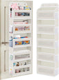 KYEVIS Over The Door Organizer, 5 Shelves Closet Door Hanging Organizer with 10 Mesh Pockets, Nursery Closet Organizer, Baby Essentials, Dorm Room Essentials for Girls