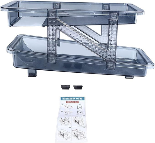BLUE ADJUSTABLE AUTO SODA CAN DISPENSER FOR FRIDGE 2 TIER HOLDER CONTAINER