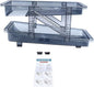 Auto Rolling Soda Can Dispenser, 2 Tier Adjustable Width Drink Container Holder for Fridge, Blue Organizer Dispenser