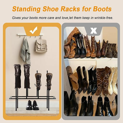 Boot Rack Shoe Cabinet Metal Shoe Rack for Closet Shoe Organizer for Closet for 4 Pairs Free Standing Shoe Racks Shoe Cabinet Storage for Entryway Bedroom, Patio Outdoor, Hallway large Boot Tray