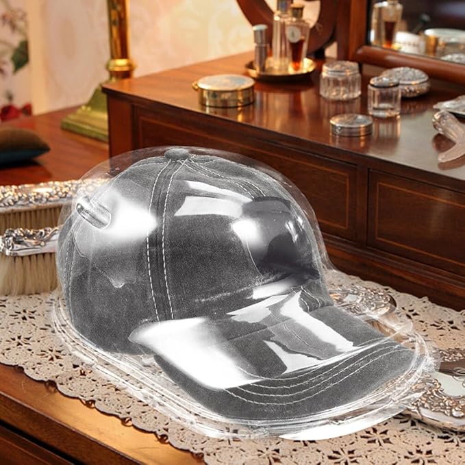 BESPORTBLE Baseball Hat Display Case 2 Sets Plastic Clear Baseball Cap Hat Display Case Protector Baseball Hat Holder Packaging Hat Boxes for Collectibles Travel