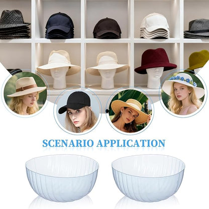 Homoyoyo 10Pcs Baseball Cap Shaper Inserts Clear PVC Hat Inner Support Dome Anti-Deformation Display Holder for Closet Organization and Travel Storage