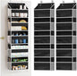 SpaceAid 2 Pack Over The Door Organizer with 5 Large Pockets and 10 Mesh Side Pockets, 5 Layers Door Organizer Hanging with Clear Window for Bedroom, Bathroom, Pantry and Nursery, Black