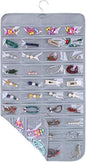 Hanging Jewelry Organizer, Accessories Storage with 80 Pockets Closet Organizers, Necklace, Earring, Ring Holder for Jewelries (Gray)