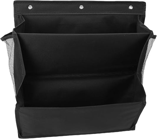 EVGATSAUTO Space Saving 2 Tier Hanging Shoe Organizer with Adhesive Hooks, Oxford Cloth Door Closet Shoe Hanger for RV Cabinet Wardrobe Storage (Black)