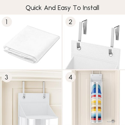 Homsorout Hat Rack for Door and Closet – Large Capacity Hanging Hat Rack Organizer Holds 30-35 Caps, Over the Door Hat Storage Organizer for Bedroom, Entrance or Dorm, 1 Pack, White