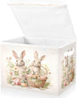senya Easter Baskets Collapsible Storage Bins with Lids, Easter Bunny Rabbit Storage Boxes Clothes Baskets for Organizing