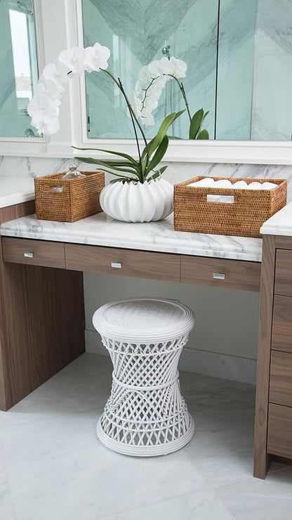 KOUBOO La Jolla Rattan Shelf Handles, Medium, Honey-Brown Storage Basket,