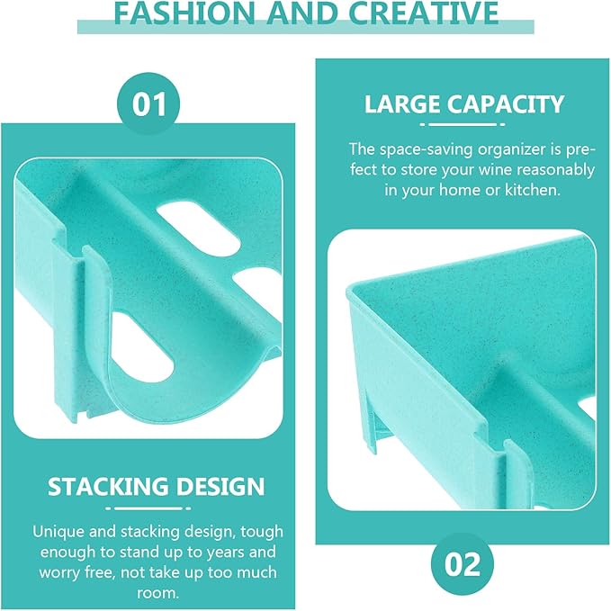 Hemobllo Stackable Drink Organizer Can Rack 4pcs Blue Refrigerator Storage Holder Kitchen Pantry Beverage Dispenser