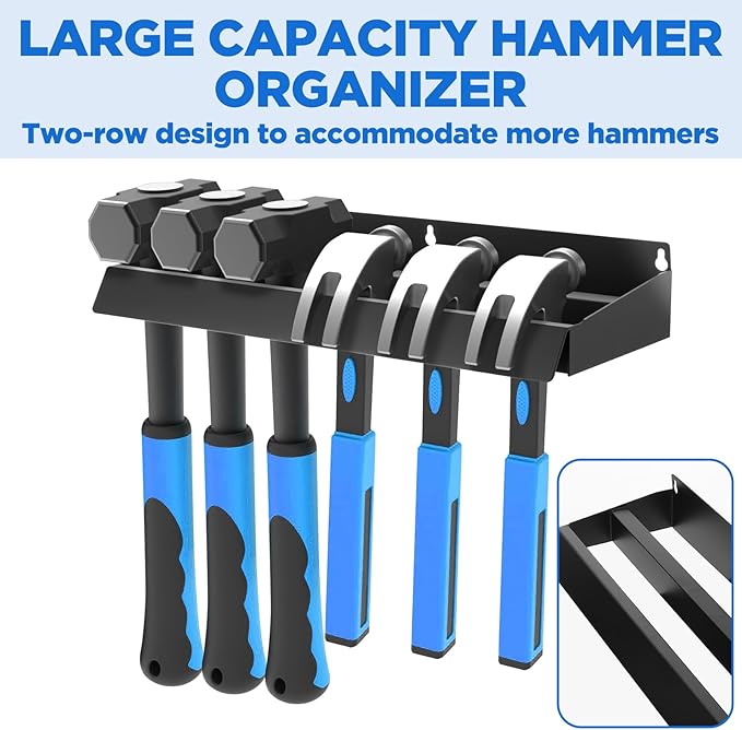 MAQUITA Wall Mount Screwdriver Organizer, Pliers Holder, Hammer Rack, Alloy Steel Hand Tool Storage Organizer for Garage Workshop