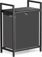 Sonharlar Laundry Sorter with Removable Bag, 16 Gallons Laundry Hamper with Adjustable Feet, Laundry Basket for Laundry Room, Bathroom and Bedroom(Grey and Charcoal Black)