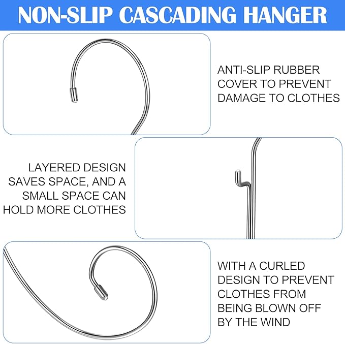 Colingmill 10 Pcs Lingerie Hangers Bathing Suit Hangers Life Jacket Non Slip Cascading Racks for Tank Tops, Sports Bra, Yoga Tops, Lingerie, Swimsuits
