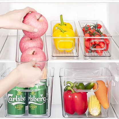Set of 8 pantry organizers and storage, Clear Plastic Storage Bins for Kitchen Organization, Freezer Storage, Home Edit Containers
