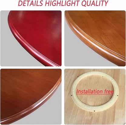 Large Wooden Lazy Susan 30" Rotating Table Top Dining Turntable, Round Serving Plate Decor Silent Smooth SpinBy Hand Easy to Clean(Black,30in)