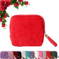 Travel Jewelry Case, Portable Foldable Box Mini Jewelry Travel Bag with Tassel Zipper Design, Soft Velvet Organizer Pouch for Bangle, Five Compartments
