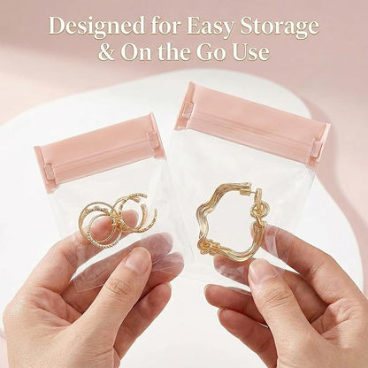 Anti Tarnish Jewelry Bags, Clear EVA Mini Travel Bags for Necklace, Earring, Bracelet 30 Pack Assorted Sizes
