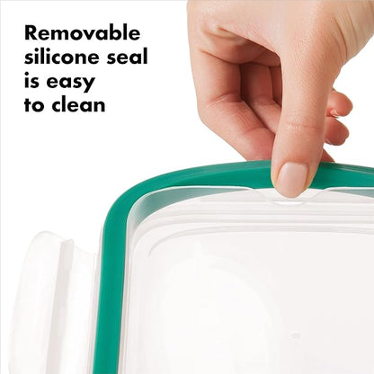 OXO Glass Food Storage Container, Rectangle, 1.6 Cup | Smart Seal | Leakproof | Pack of 2