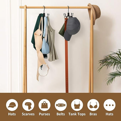 ZEDODIER Belt Hanger, Belt Rack Closet Accessories Organizer, Maximum 24 Storage Capacity, Hanging Holder Storage Hook for Belt, Bra, Tank Top, Tie, Scarf, Purse, Black