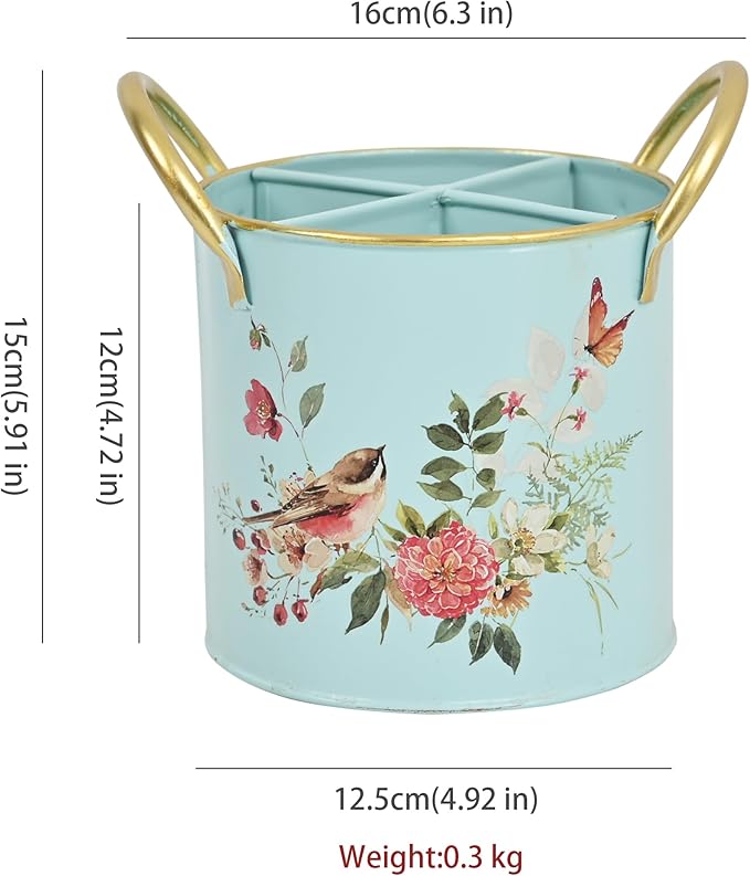 Z&Z ornamentorum Kitchen Utensil Holder for Kitchen Cunter Stylish kitchen Cooking Utensil Organizer Farmhouse Spatula Holder for Countertop (Green)