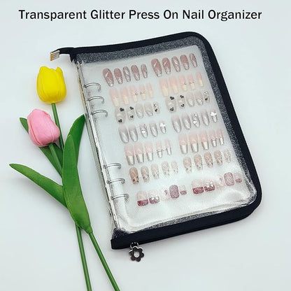 Press On Nail Organizer 10 PCS Clear Empty Press On Nail Storage Press On Nail Packaging for Fake Nail Storage Nail Display Nail Salon Press On Nail Supplies Organizer with Nail Tape