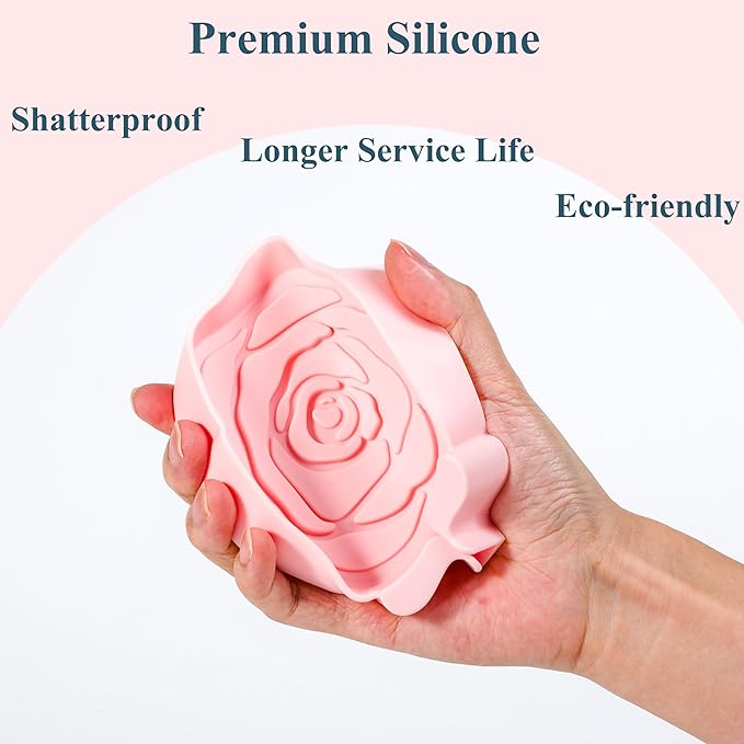 3PC Self-Draining Silicone Soap Dish, Soap Holder/Tray/Saver for Shower, Bathroom, Kitchen, Bathtub, Keep Soap Dry and Easy to Clean (Light Color)