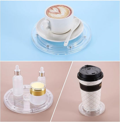 uxcell Acrylic Lazy Susan Turntable, 2 Inch Clear Turntable Organizer Ball Bearing 360 Degree Rotating Tray for Spice Rack Table Cake Kitchen Pantry Decorating Bathrooms