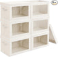 Homsorout Large Storage Bins with Lids - Fabric Storage Cubes with Window, Collapsible Bins for Clothes, 15.7 Inch Large Baskets for Bedroom, Dorm, Office, Beige, 6 Pack