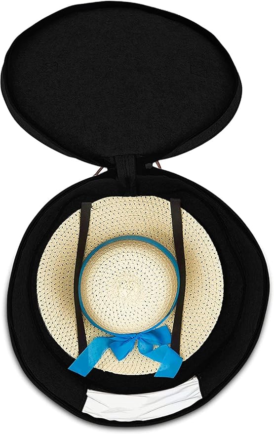 Hat Storage Box for Women and Men Felt Round Foldable Sturdy Large Travel Stuffed Animal Toy Storage