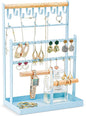 ProCase Jewelry Organizer Stand Necklace Organizer Earring Holder, 6 Tier Jewelry Stand Necklace Holder with 15 Hooks, Jewelry Tower Display Rack Storage Tree for Bracelets Earrings Rings -Blue