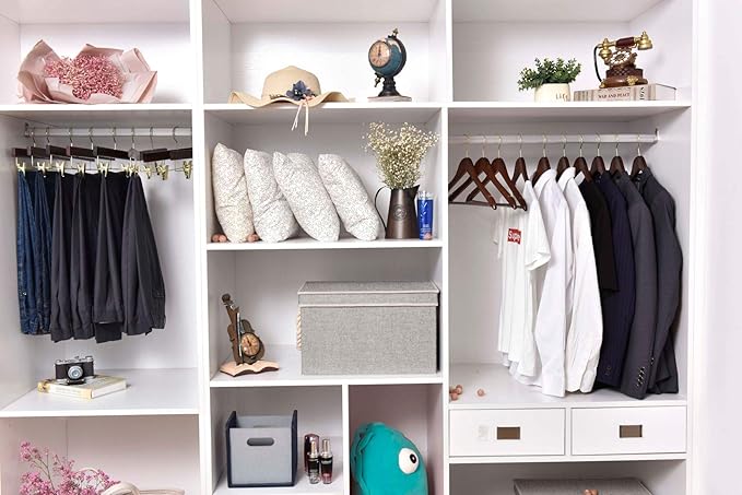 Quality Wooden Hangers - Slightly Curved, Solid Wood Coat Hangers with Stylish Chrome Hooks - Heavy-Duty, 30-Pack Sets for Clothes, Jackets, Shirts, Pants, Suits