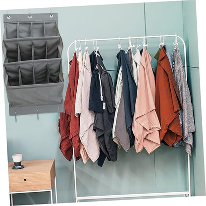 Hemobllo Multi Layer Hanging Door Storage Pouch Compartment Organizer for Closet Back Breathable Gray Hanging Bags for Shoes Crafts Beauty Supplies and Household Items in Bedroom Bathroom