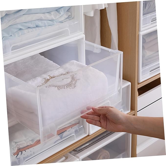 2Pcs Transparent Stackable Shoe Storage Organizer with Lids Plastic Containers for Shoes Closet Organizer Storage Boxes for Easy Access and Organization