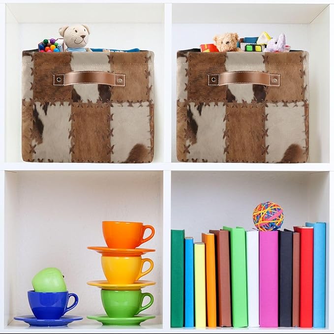 Cow Rectangular Storage Basket Organizer Bin Shelf Baskets For Clothes Gifts For Home Office Dorm