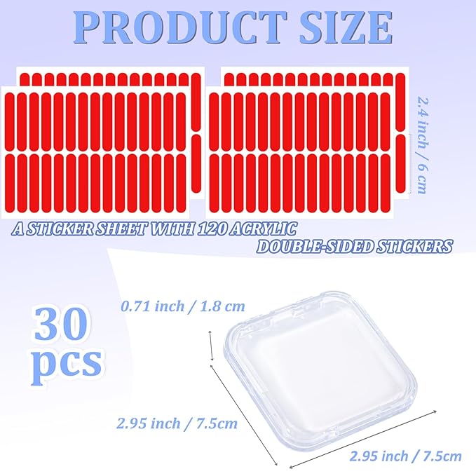 Press on Nail Box,30 Sets Display Case Artificial Nail Display Storage Box with 60 Pcs Adhesive Double Sided Tape Acrylic Nail Box Press On Nail Packaging for Nail Salon