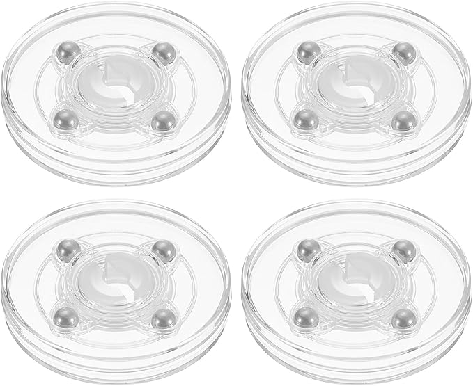 uxcell 4Pcs Acrylic Lazy Susan Turntable, 2.5 Inch Clear Turntable Organizer Ball Bearing 360 Degree Rotating Tray for Spice Rack Table Cake Kitchen Pantry Decorating Bathrooms